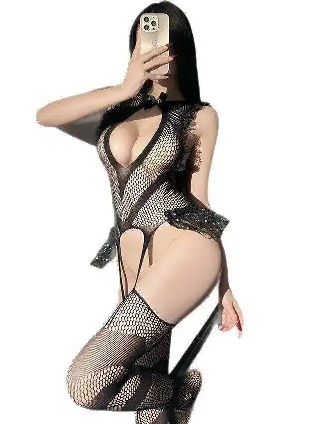 Sexy Lace Trim Fishing Net Bod - Bodystocking Fishnet recension och pris