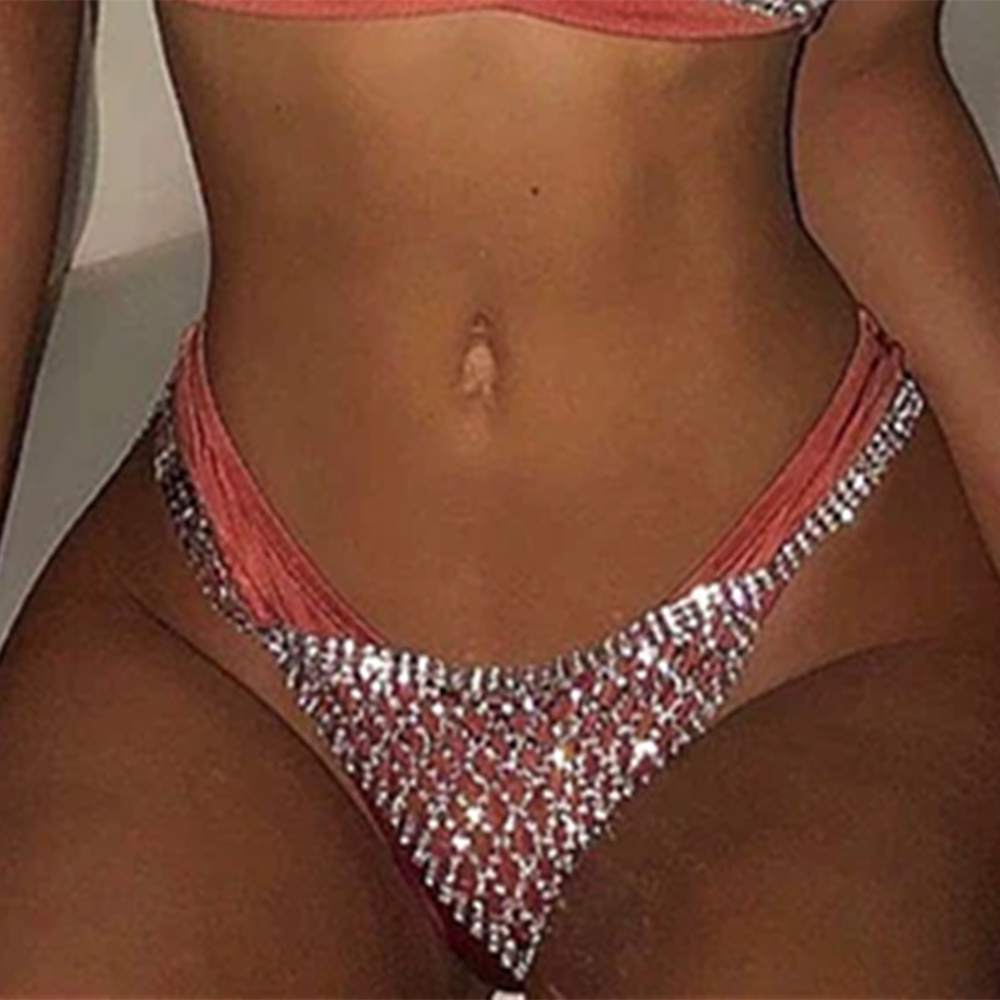 Stonefans Mesh Rhinestone Body - Thong Bikini Women recension och pris