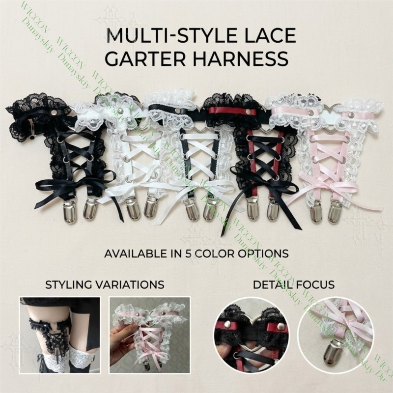Jirai Kei Figure Ribbon Buckle - Garter Belt Set recension och pris