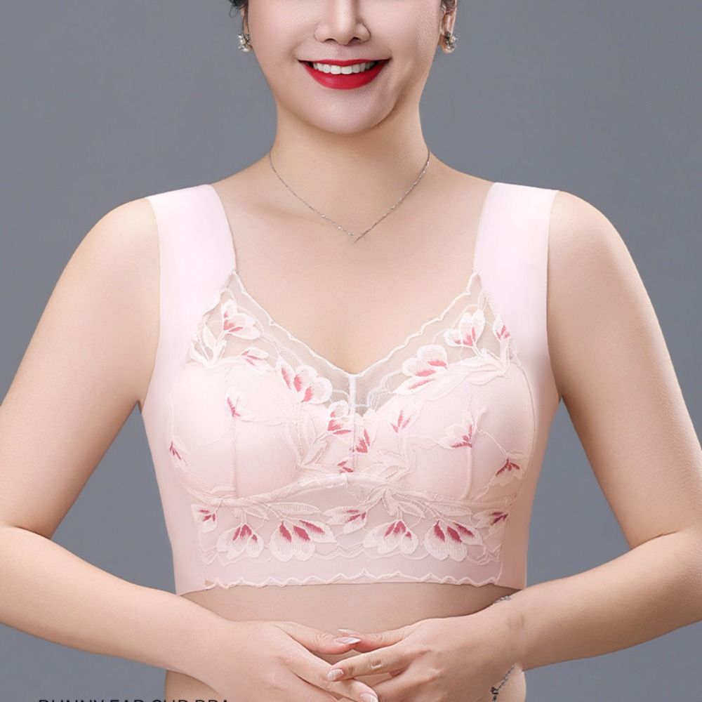 Breathable Plus Size Lace Wire - Push Up Bra Padded recension och pris