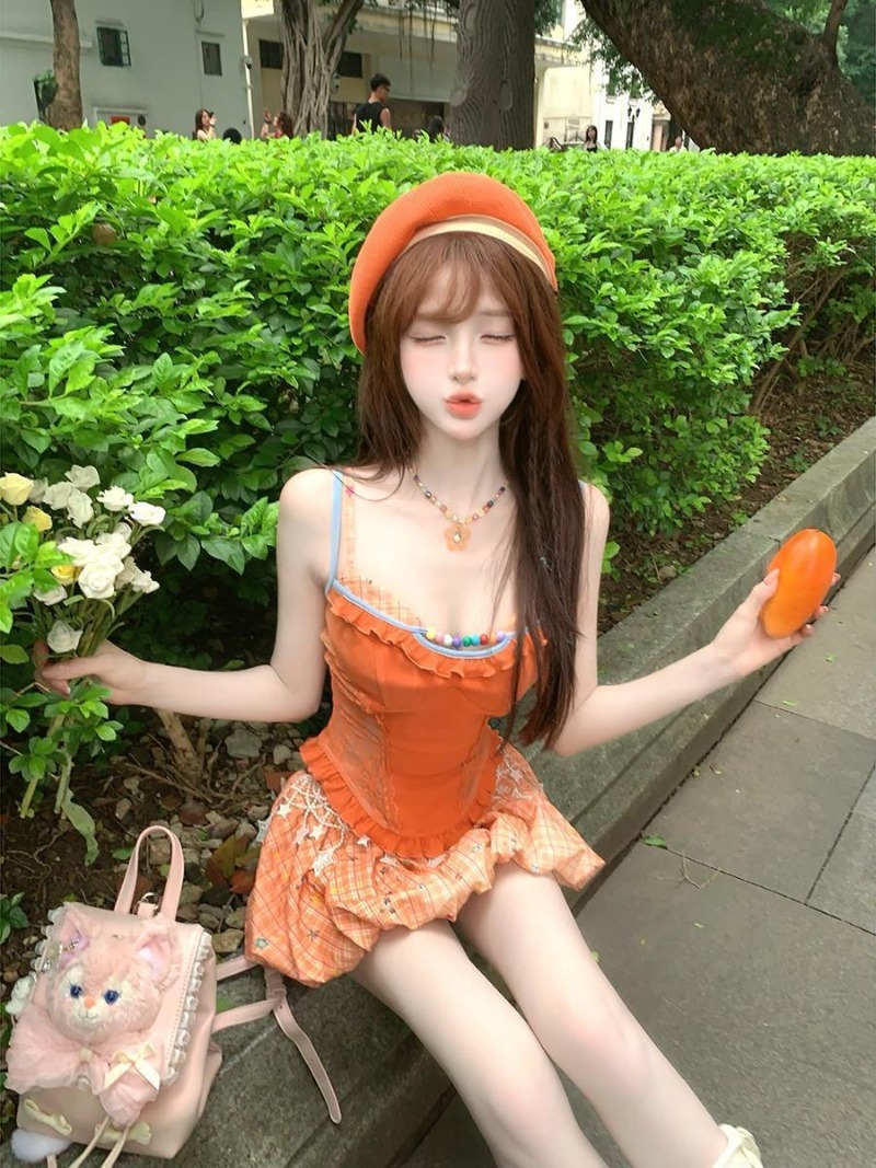 Summer New Orange Dopamine Swe - Cami Top Lace recension och pris