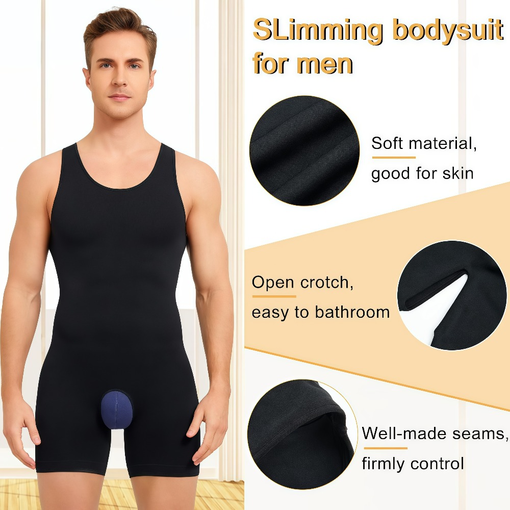 1Pcs Mens Seamless Compression - Shapewear Bodysuit Firm recension och pris
