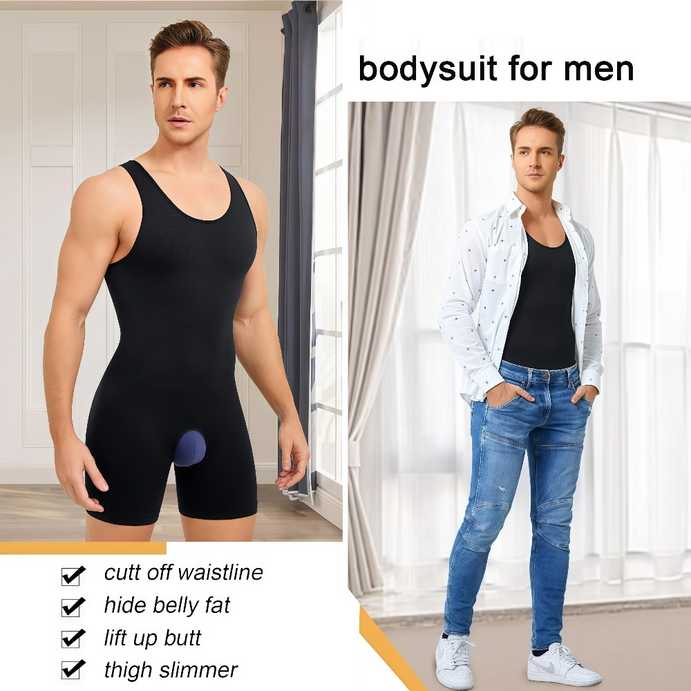 1Pcs Mens Seamless Compression - Shapewear Bodysuit Firm recension och pris