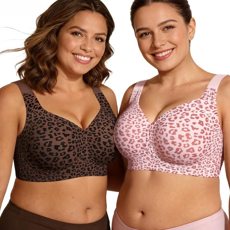 1Pcs Leopard Print Seamless Wi - Bralette Wireless Soft recension och pris