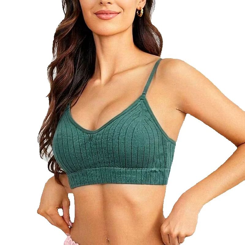 Women Ribbed Knit Wireless Bra - Bralette Wireless Soft recension och pris