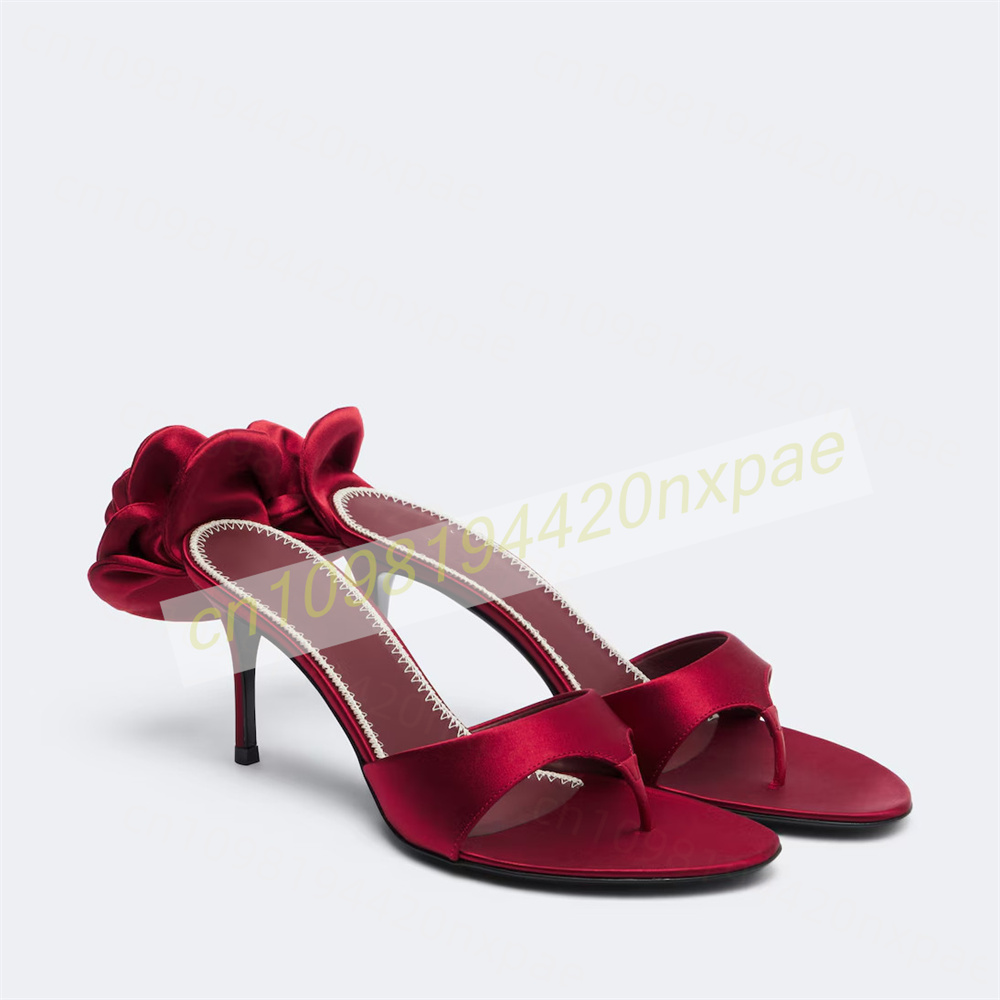 Women Red Satin Thong Mule San - Slip Dress Satin recension och pris