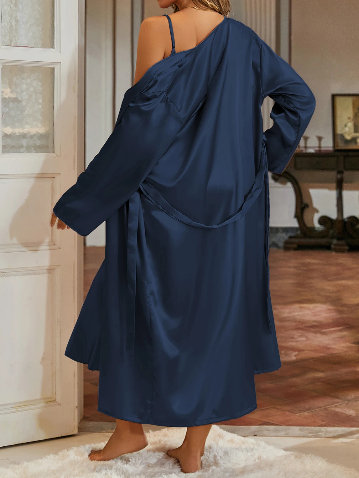 Minimalist Solid Color Pajama  - Robe Silk Women recension och pris