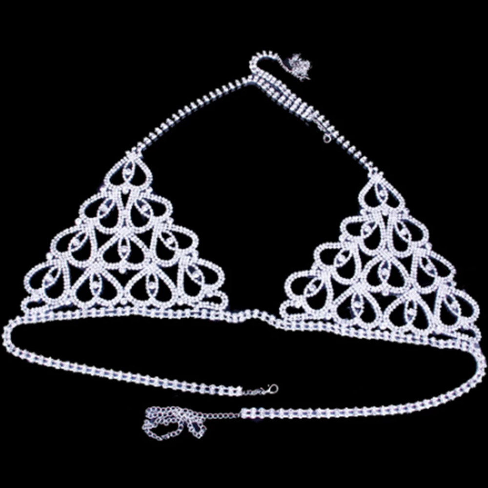 Fashion Rhinestone Heart Bra T - Thong Bikini Women recension och pris