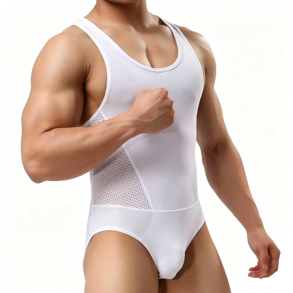 1Pcs Men High Elastic Ice Silk - Shapewear Bodysuit Firm recension och pris