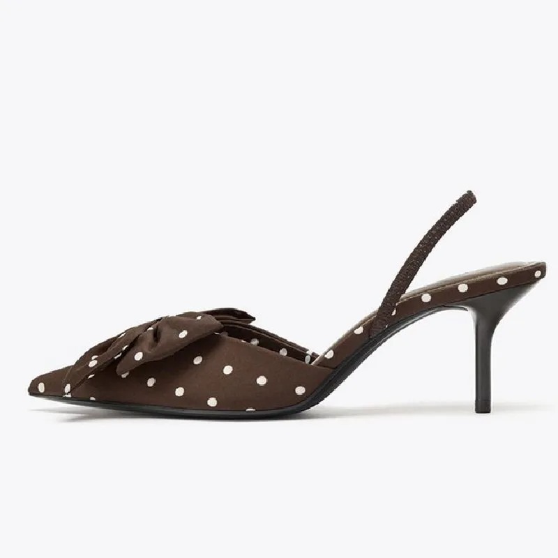 Brown Polka Dot Butterfly Knot - Slip Dress Satin recension och pris