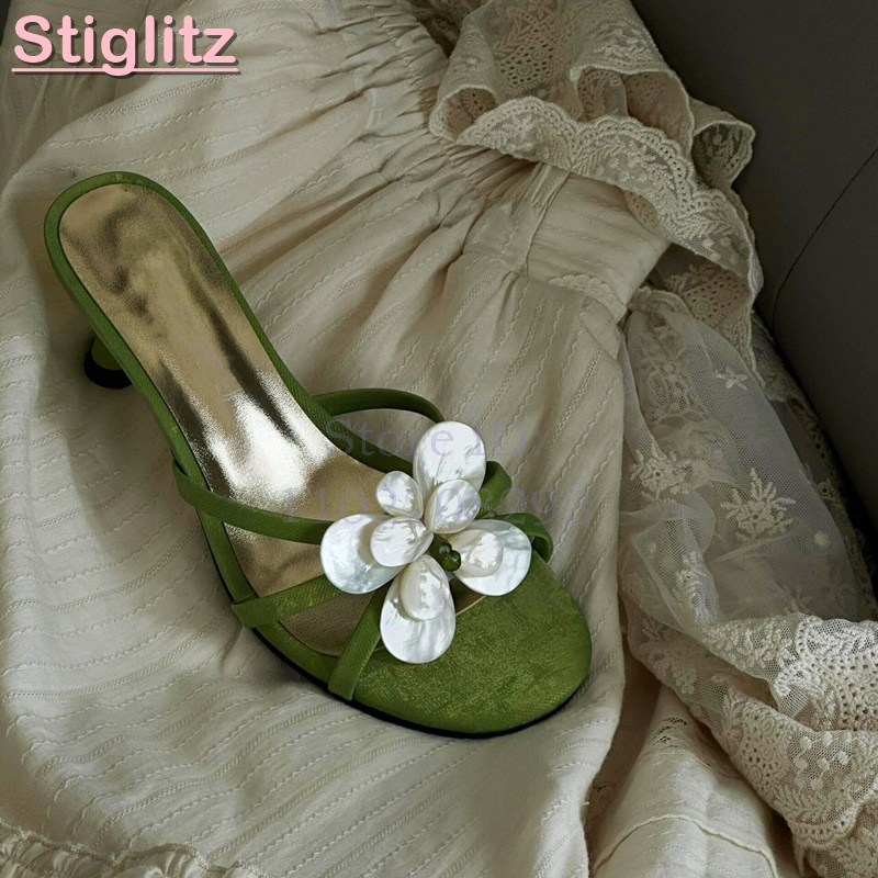 White Flower High Heels Slippe - Slip Dress Satin recension och pris