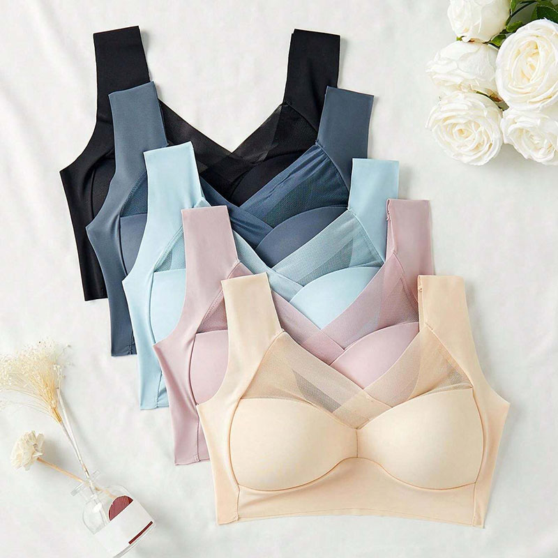 5PCS Women Sports Bras Full Cu - Bralette Wireless Soft recension och pris