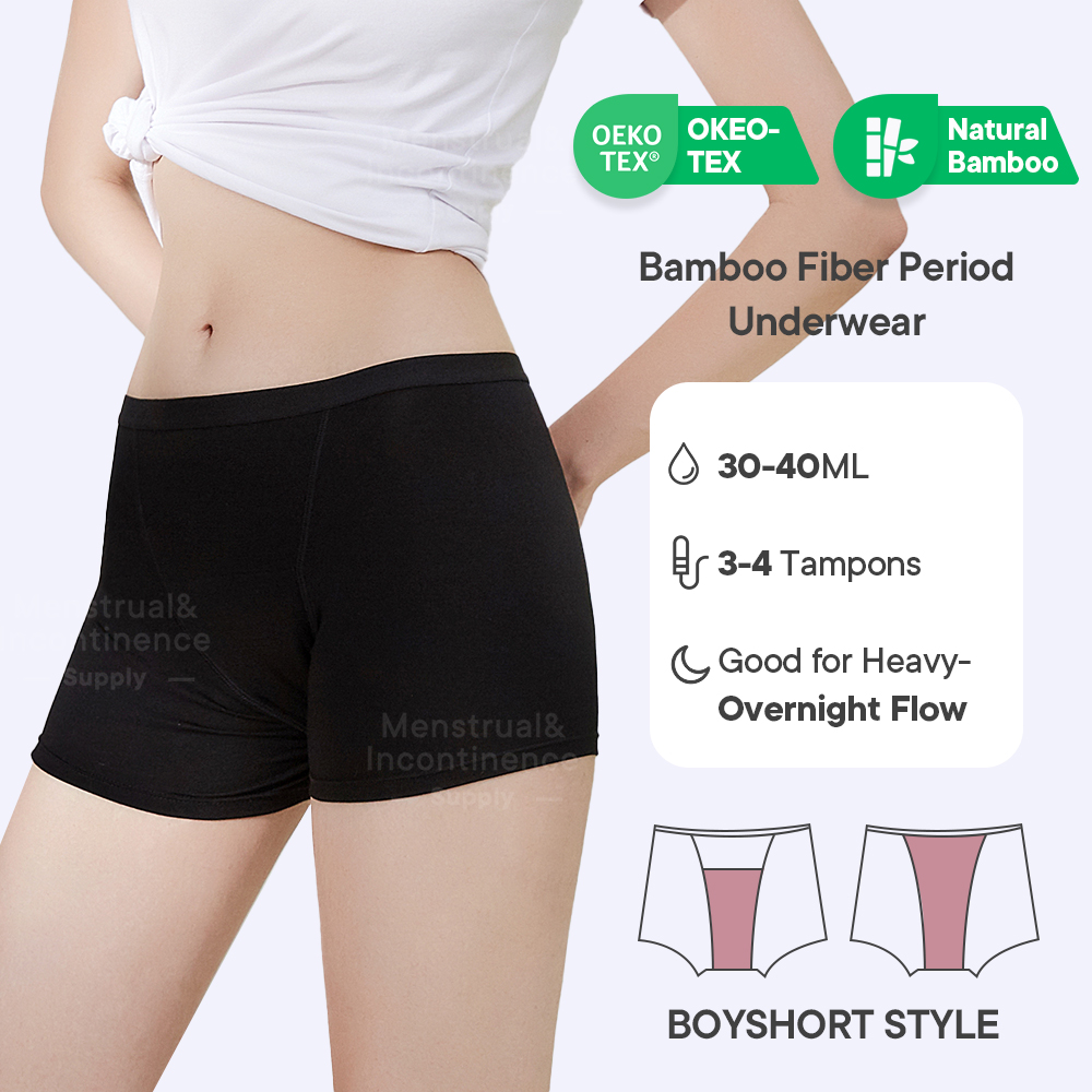 Bamboo Fiber Period Underwear  - Boyshort Underwear recension och pris